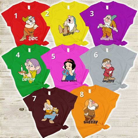 snow white and seven dwarfs t shirts|More.